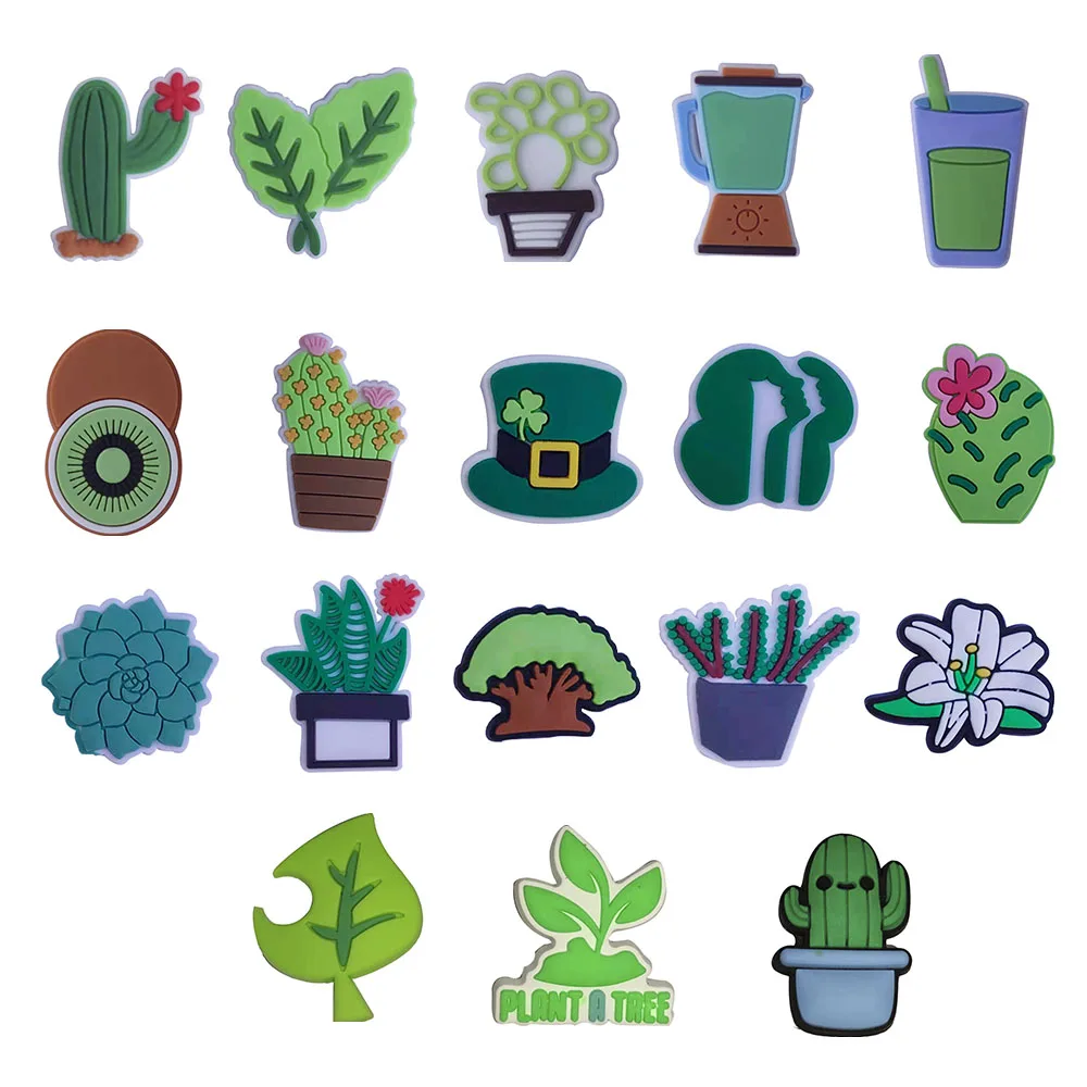 

Mix 50PCS PVC Cartoon Plant Fridge Magnetic Sticker Kiwi Hat Leaves Succulent Lily Tree Cactus Juicer Juice Refrigerator Magnets