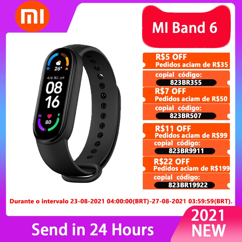 Xiaomi Mi Band 6 Smart Armband AMOLED Globale version Miband 6 Blut  Sauerstoff Fitness Traker Bluetooth Wasserdichte Smart Band|Smart  Wristbands| - AliExpress