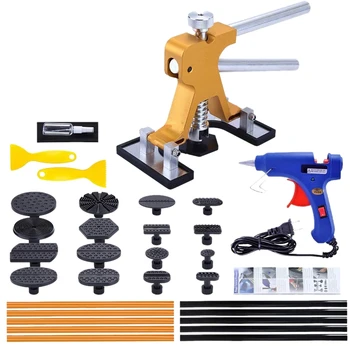 

Auto Dent Puller Kit Paintless Adjustable Golden Car Dent Puller Thickened Tabs for Auto Body Dent Repair Hail Dae