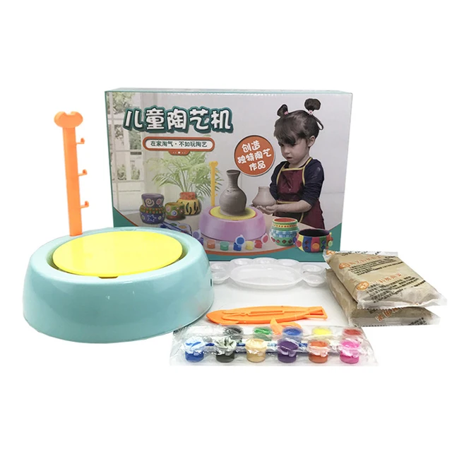 Electric DIY Ceramic Crafts Set Clay Pottery Wheel Craft Kit for Kids Educational Toy for Children LAD-sale 3