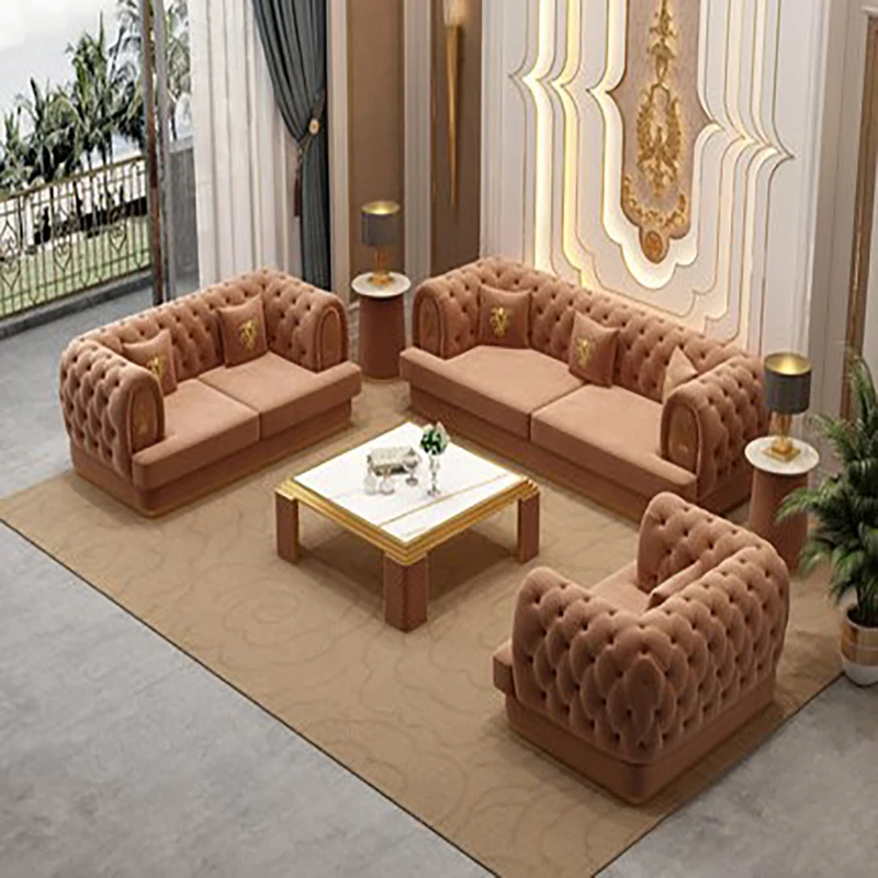 

Postmodern light luxury marble coffee table square living room creative stainless steel simple large apartment designer