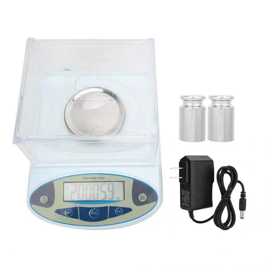 US Plug Bascula Cocina 2000x0,01 г лабораторный анализ баланс цифровые электронные весы для драгоценных изделий 100-240 В Pesas - Цвет: US Plug