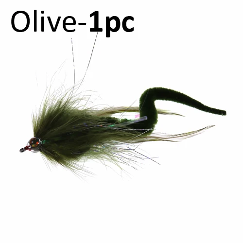Olive 1pcs ICERIO 1 шт. Мангум Дракон хвосты стример соленой воды мухи бас Щука мускус рыболовные приманки - Цвет: Olive 1pcs