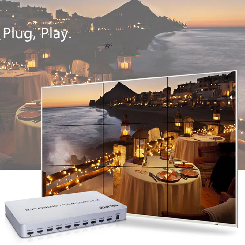 Настенный видеоадаптер 3x3 HDMI 1x9 разъем Hdmi настенный процессор для телевизора HD с