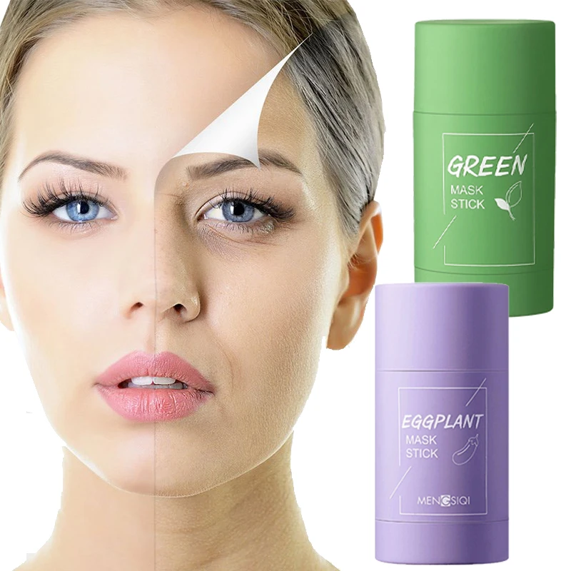 Mascarilla de té verde con Control de aceite, mascarilla de limpieza profunda para el cuidado de la piel, elimina puntos negros, mascarilla humectante para el acné
