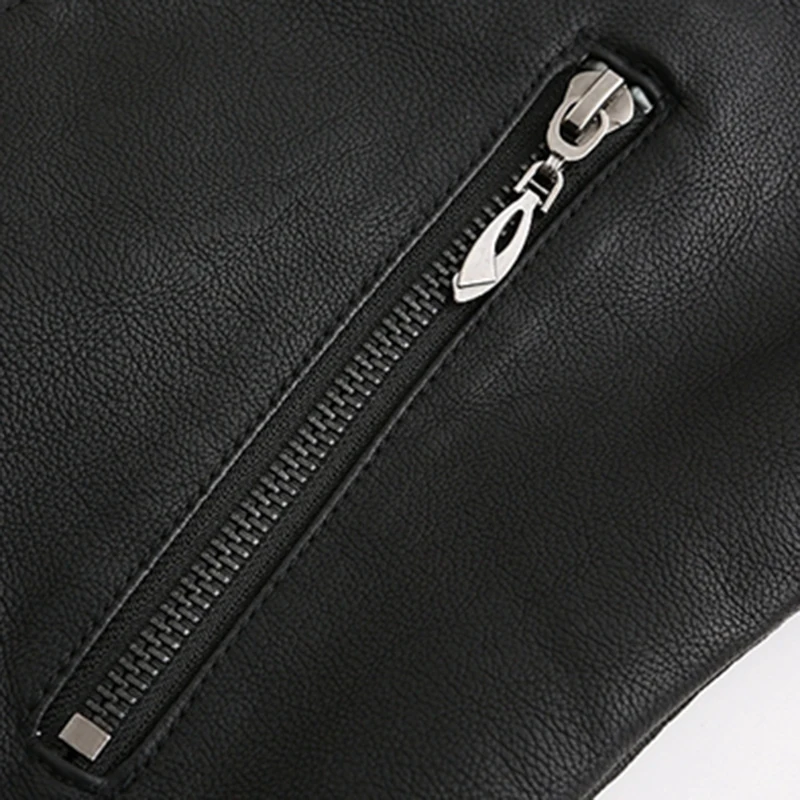 Women jacket autumn fall black Casual Motorcycle PU Leather Coat Biker Punk Lapel embroidery floral slim Short Jacket Zipper