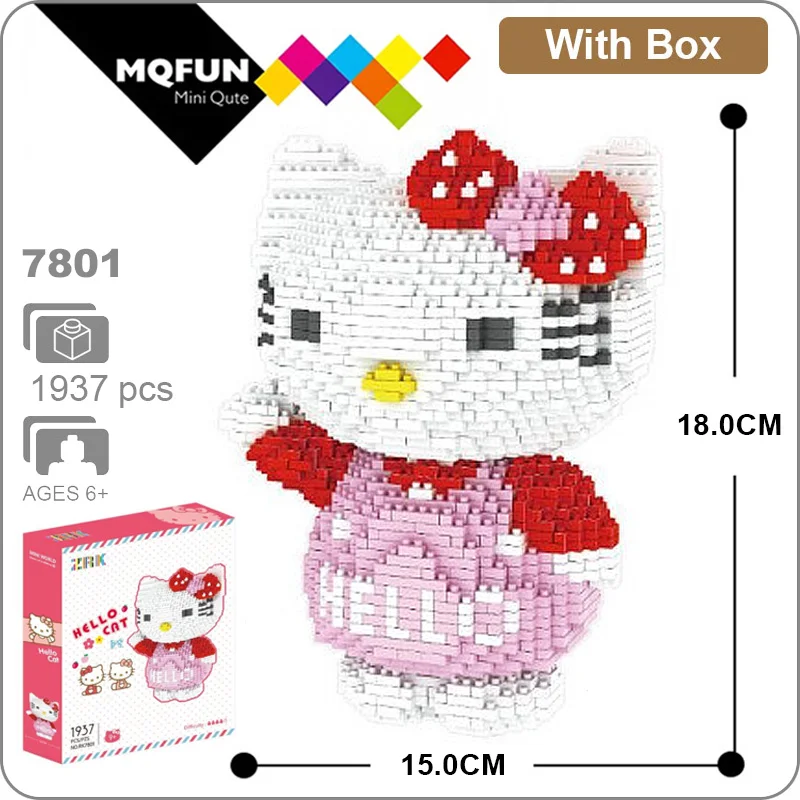 7801 With Box ZRK DIY мини-блок Мультфильм фигурки Супер Марио Лондон автобус обезьяна микро строительные блоки кирпичи сборки развивающие игрушки - Цвет: 7801 With Box