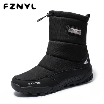 

FZNYL 2020 New Arrival Winter Boots Men Warm Plush Outdoor Sport Snow Shoes High Tops Waterproof Climbing Hiking Fishing Sneaker