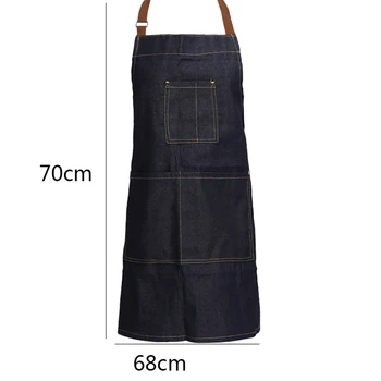 

1Pcs Blue Denim Simple Adult Denim Apron Apron Uniform Unisex Kitchen Cooking Gift