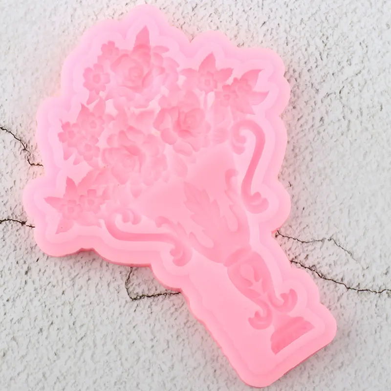 Sugarcraft цветок границы силиконовые формы Роза помадка для кекса украшения торта инструменты Конфеты Форма для шоколада формы для мастики