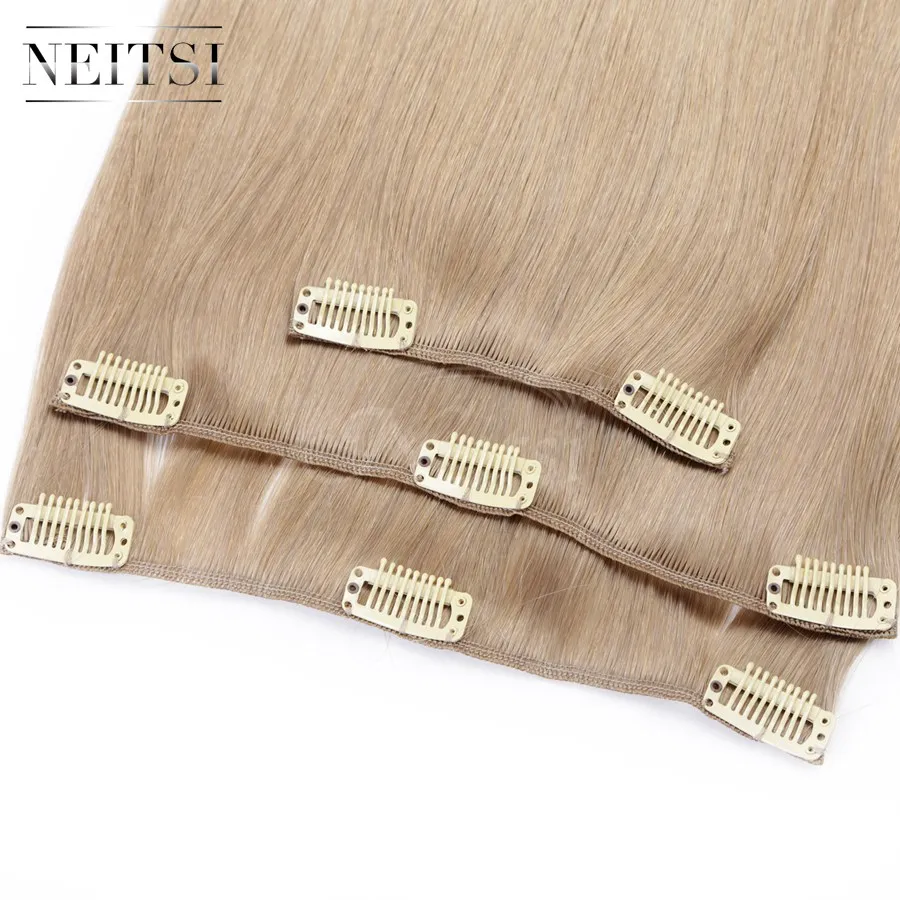 Neitsi 14 ''прямой 3 шт./компл. Синтетический зажим для наращивания волос 8 клипов высокотемпературное волокно натуральный блонд 75 г