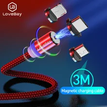 Lovebay Магнитный USB кабель для быстрой зарядки для Iphone TYPE-C Micro USB шнур Магнит Micro USB кабель для мобильного телефона USB шнур