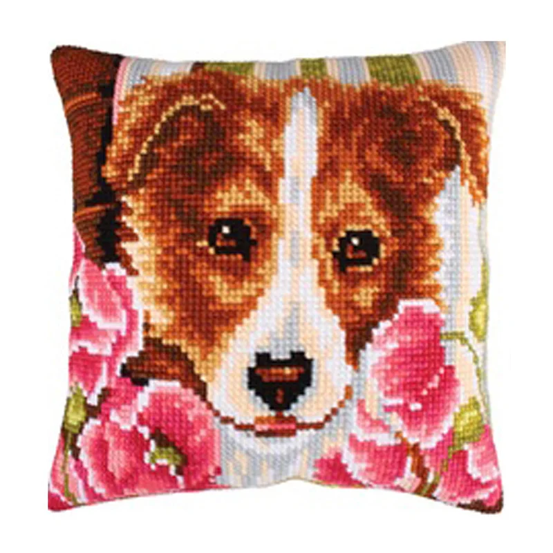 

Dog Pillow Embroidery Cross Stitch Pillow Do It Yourself Carpet Embroidery Cushions Do It Yourself Tapestry Kits Point Rug