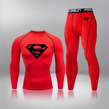 

Brands Men Clothing Thermal underwear Set 2021 New long johns Men's MMA Tactics leggings Superman Compression Fitness Jogging