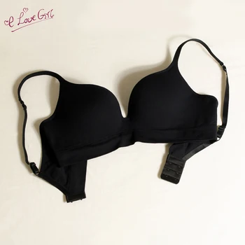 

Elovegril New-pieces Bra Gathered Without Steel Adjustable Support Shoulder Strap Two Rows Of Buckles Solid Color Bra