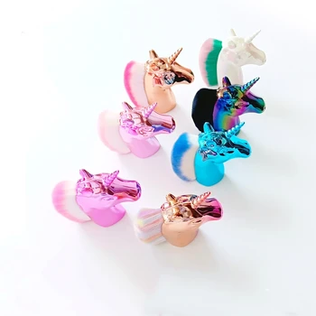 

1PC Unicorn Makeup Brushes Unicorn horse Rainbow Holder For Powder Foundation Blush Contour Big Make up unicornio Beauty Tool
