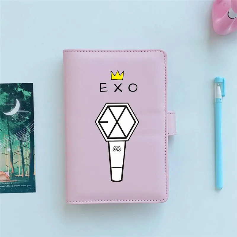 Kpop BLACKPINK EXO TWICE SEVENTEEN GOT7 розовый блокнот DIY Pocketbook блокноты школьные принадлежности - Цвет: EXO Pink