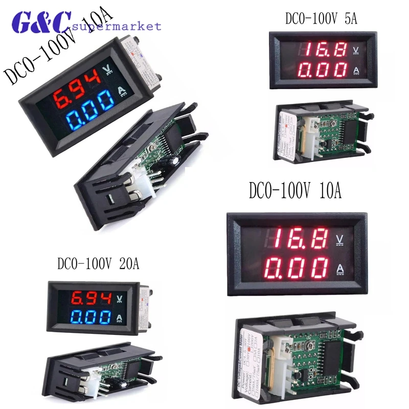 100V 10A светодиодный цифровой вольтметр Амперметр автомобильный Мотоцикл