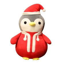 

25/35cm Red Penguin Doll Toy Stuffed Plush Standing Animal Strawberry Christmas Snowman Kids Gift Dropshipping