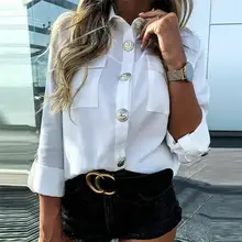 *#Best Price Fashion Women's Autumn Blouses Tops Buttons Turn Down Collar Long Sleeve Shirts Female Office Ladies Solid Blouse For Women *#Best Price Fashion Women's Autumn Blouses Tops Buttons Turn Down Collar Long Sleeve Shirts Female Office Ladies Solid Blouse For Women