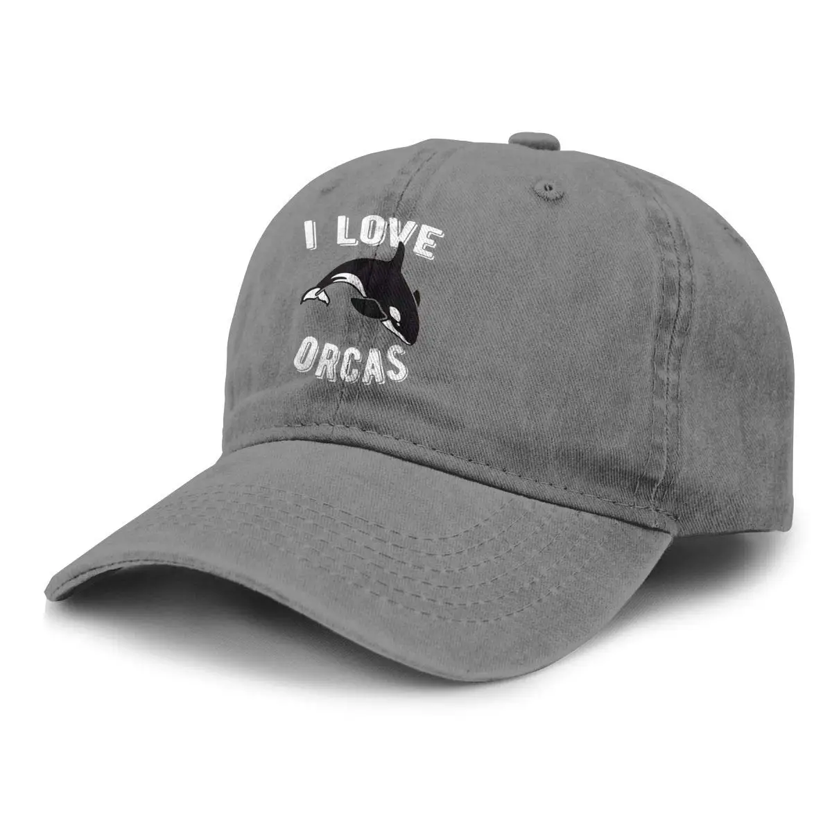 Я люблю Orcas унисекс взрослых Бейсбол шляпа ковбой кепки Snapback
