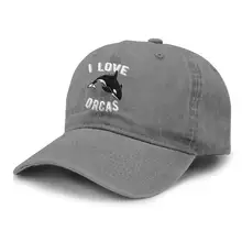 Я люблю Orcas унисекс взрослых Бейсбол шляпа ковбой кепки Snapback