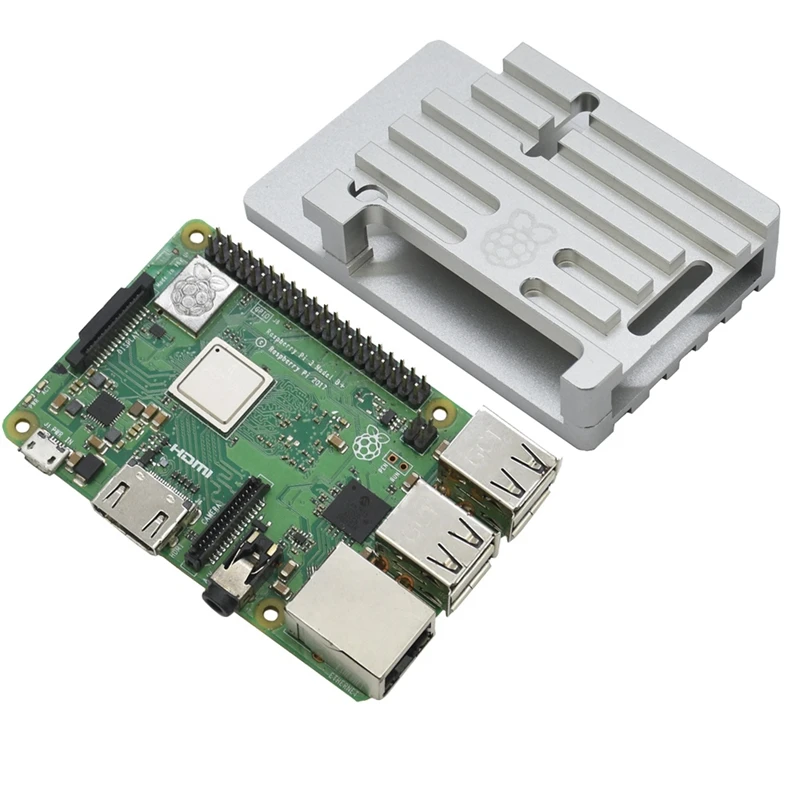 3 в 1 для Raspberry Pi 3 Model B+(плюс) плата+ алюминиевый корпус с ЧПУ+ 5 В 3A адаптер питания с Wifi и комплект Bluetooth Us Plug