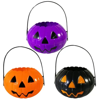 

3Pcs Halloween Pumpkin Candy Bucket Portable Detachable Pumpkin Bucket