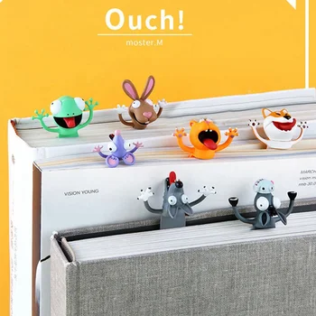 

3D Stereo Colorful Cartoon Animal Style Creative Bookmarks PVC Material Funny Student School Stationery