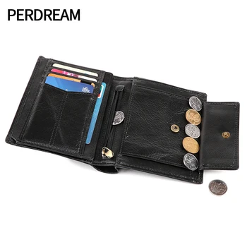 

Wallet business fashion men's wallet rfid multi-card retro short leather clutch men bag wallet men
