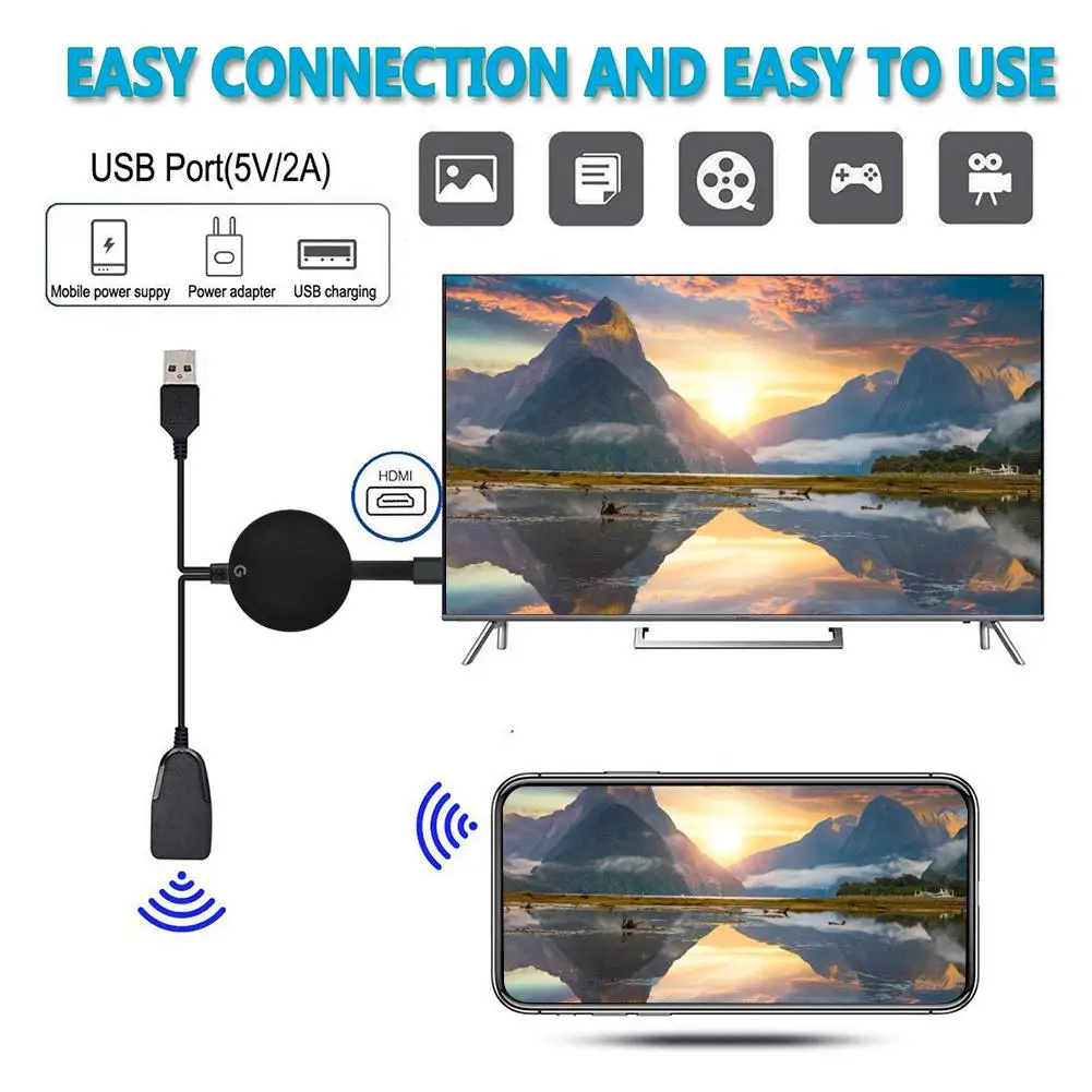 Wi-Fi дисплей программный ключ HDMI беспроводной дисплей приемник-адаптер потокового медиаплеера поддержка Miracast Airplay DLNA без преобразования