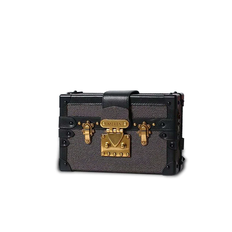 

Luxury Genuine Leather Box Bag Female 2019 Retro Flower Dinner Bag Square Shoulder Bag Women High Quality Ladies HandBags