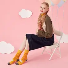 3 пары женских забавных Хлопковых Носков с рисунком жирафа, зебры, свиньи, животных, чулочно-носочные изделия 24BC