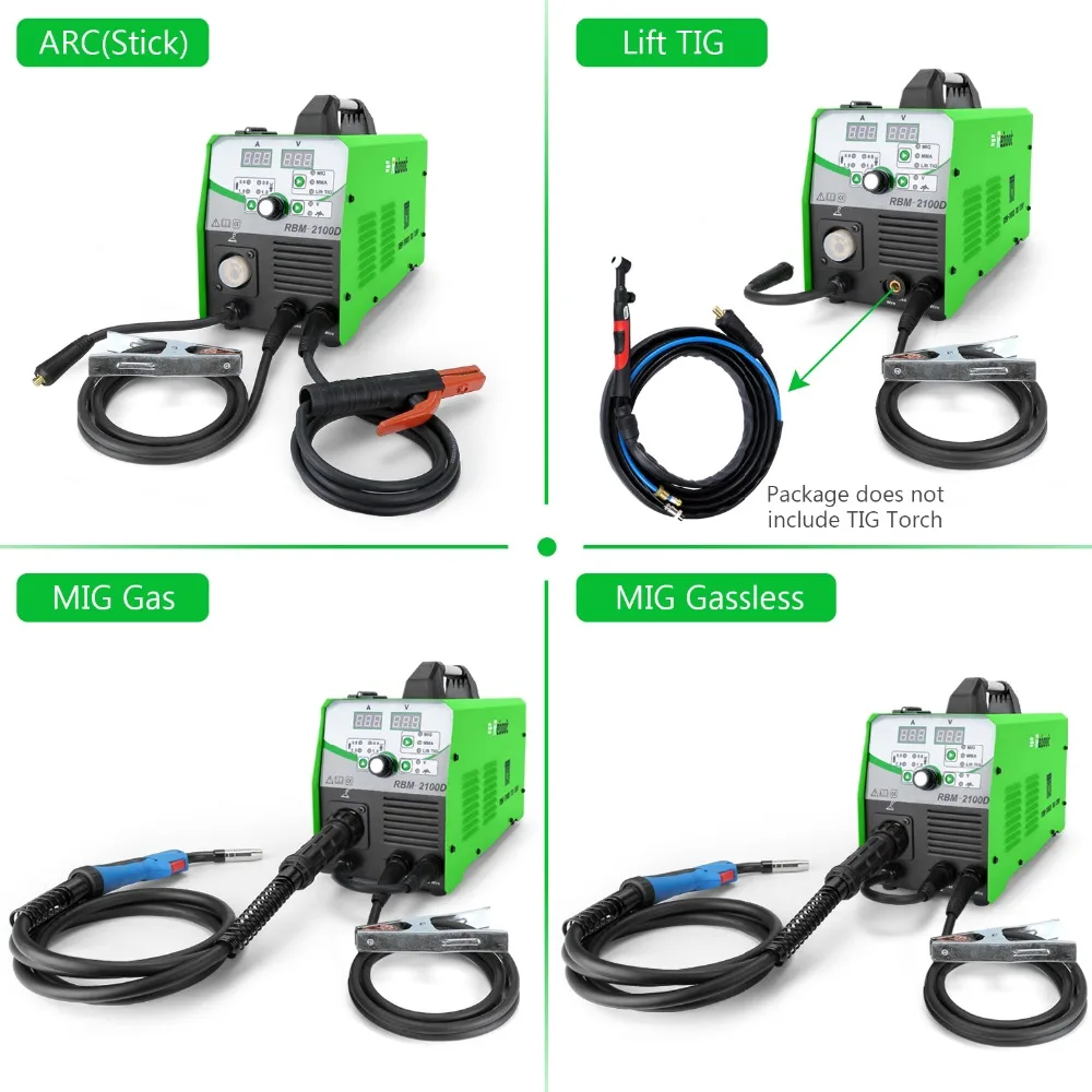 Equipo de soldadura REBOOT Mig 4 en 1 sin Gas MIG210 (220V)