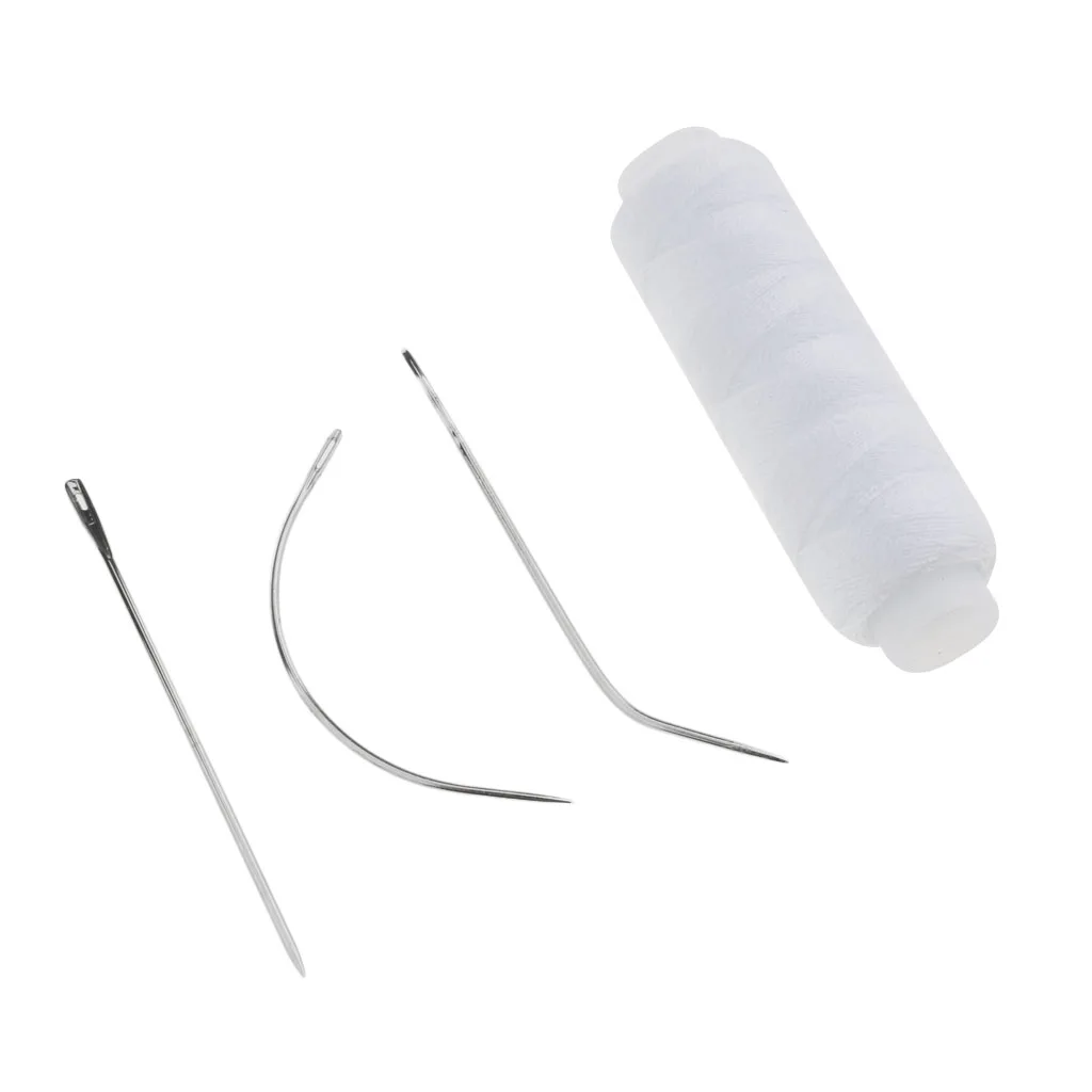 2 PACKS hair extension sew sewing track weaving needle thread