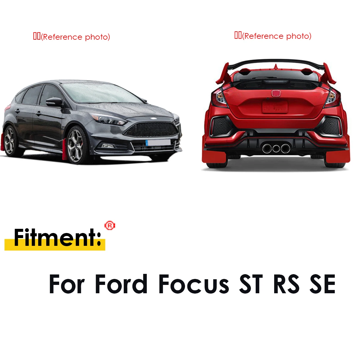 Комплект красных брызговиков для Focus ST RS SE Mk2 MK3 Mk3.5 MK4 2 3 4 ST170 ST225 ST250|Грязезащита| |