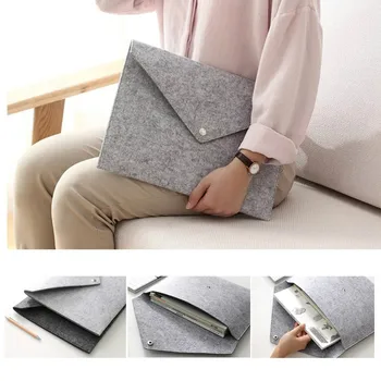 

2pcs/lot Simple Solid A4 Big Capacity Document Bag Business Briefcase File Folders Chemical Felt Filing Products Student Gifts
