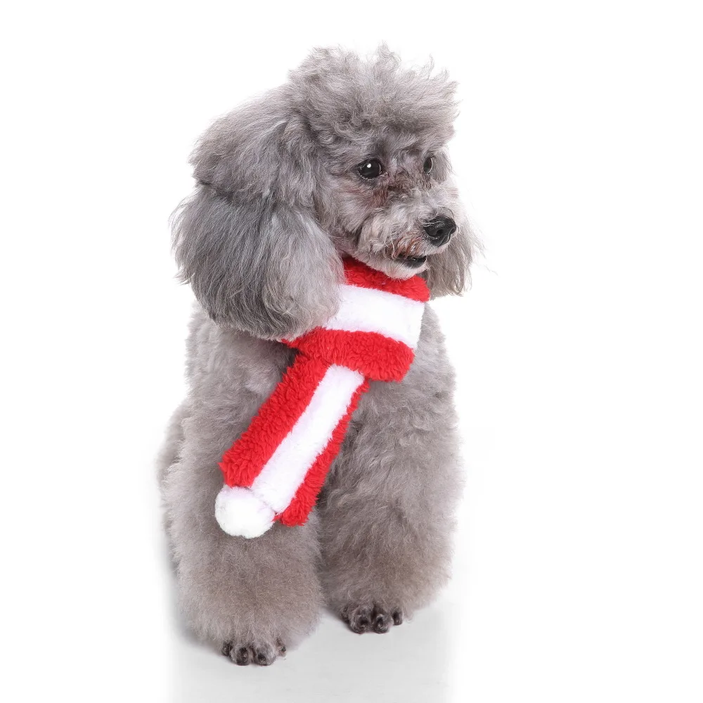 Puppy Neckerchied шарфы для собак 4 цвета полиэстер реквизит для фотосъемки подарок Рождественская одежда ошейники для собак Теплый Рождественский шарф для животного