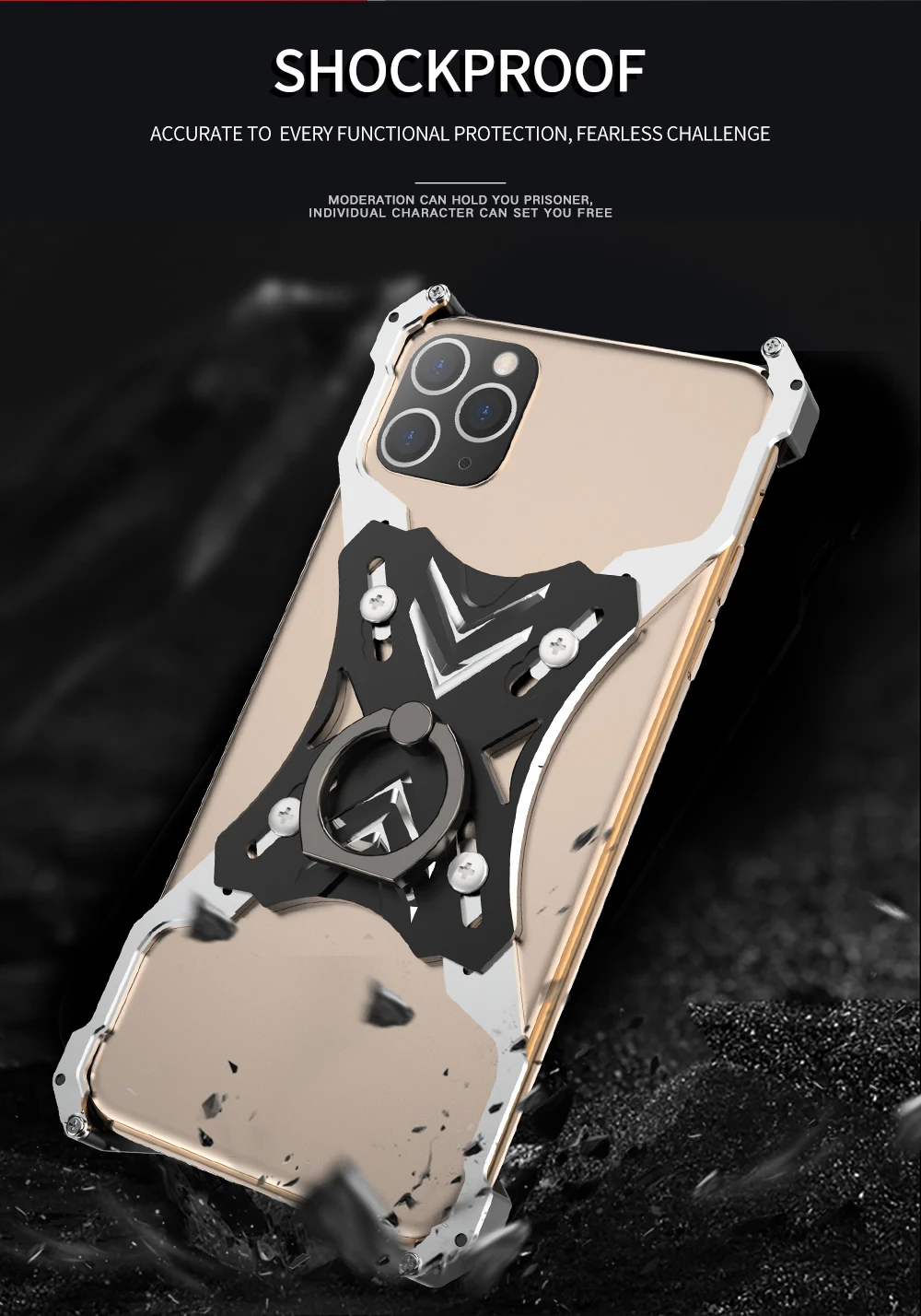 Для Apple iphone 11 Pro MAX X XR XS MAX 7 8 6s Plus чехол Роскошный 3D Жесткий Алюминиевый металлический каркас кольцо держатель Броня Защитная задняя крышка