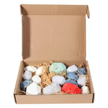 

16Pcs Building Blocks Stacking Toys Colorful Toy Bricks Wooden Stone For Children Early Education White Rosy Sky-Blue