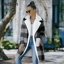 

Woolen Coat Keep Warm Long Black Plaid Cardigan Loose Jacket Casual Parkas Korean Women Winter Coat Wool 2021 Female Clothing
