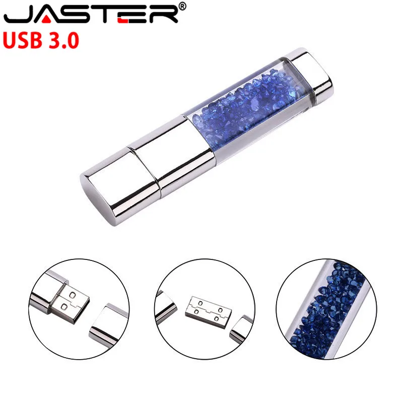 JASTER USB 3 0 Кристальный подарок usb falsh drive прозрачный pendrive 4 ГБ 16 32 64 Гб карта памяти u