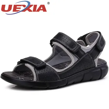 

UEXIA New Summer Men Leather Sandals Business Casual Shoes High Quality Walking Design Outdoor Beach Sandals Man Water Sneakers