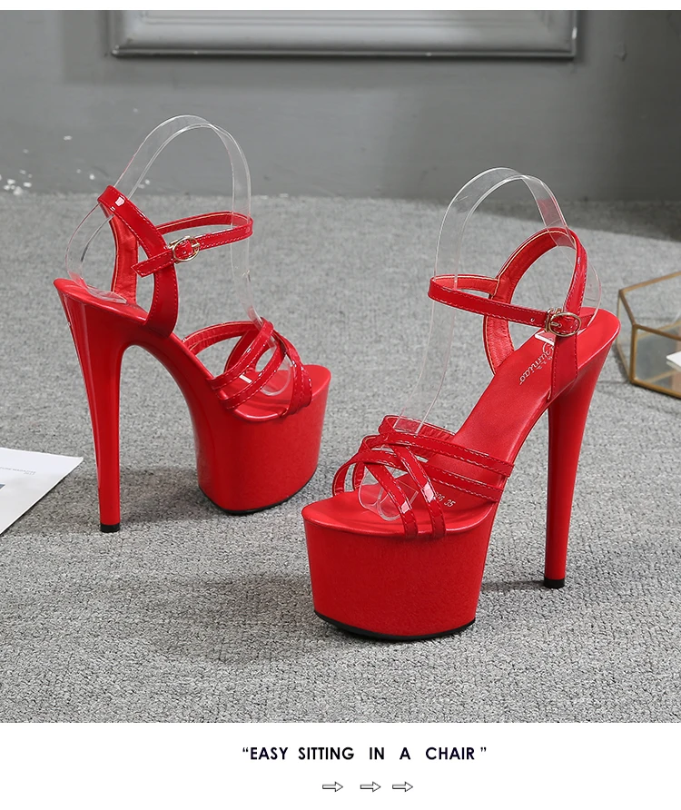 Босоножки на платформе; женская свадебная обувь; коллекция года; пикантные туфли на очень высоком каблуке 16,5 см для вечеринок в ночном клубе; женские босоножки; Цвет Красный