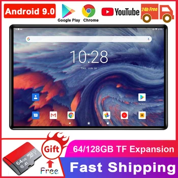 شراءجديد جوجل ماركت سوبر خفف 2.5D شاشة 10 بوصة اللوحي أندرويد 9.0 32GB ROM واي فاي نظام تحديد المواقع اللعب مخزن 64GB SD بطاقة هدية مجانية