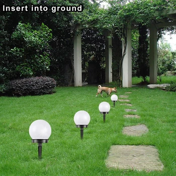 

33Cm/28Cm Ip44 Led Bulb Lamp Waterproof Garden Street Solar Energy Panel Ball Lights Grass Lawn Light With Outdoor Decorative