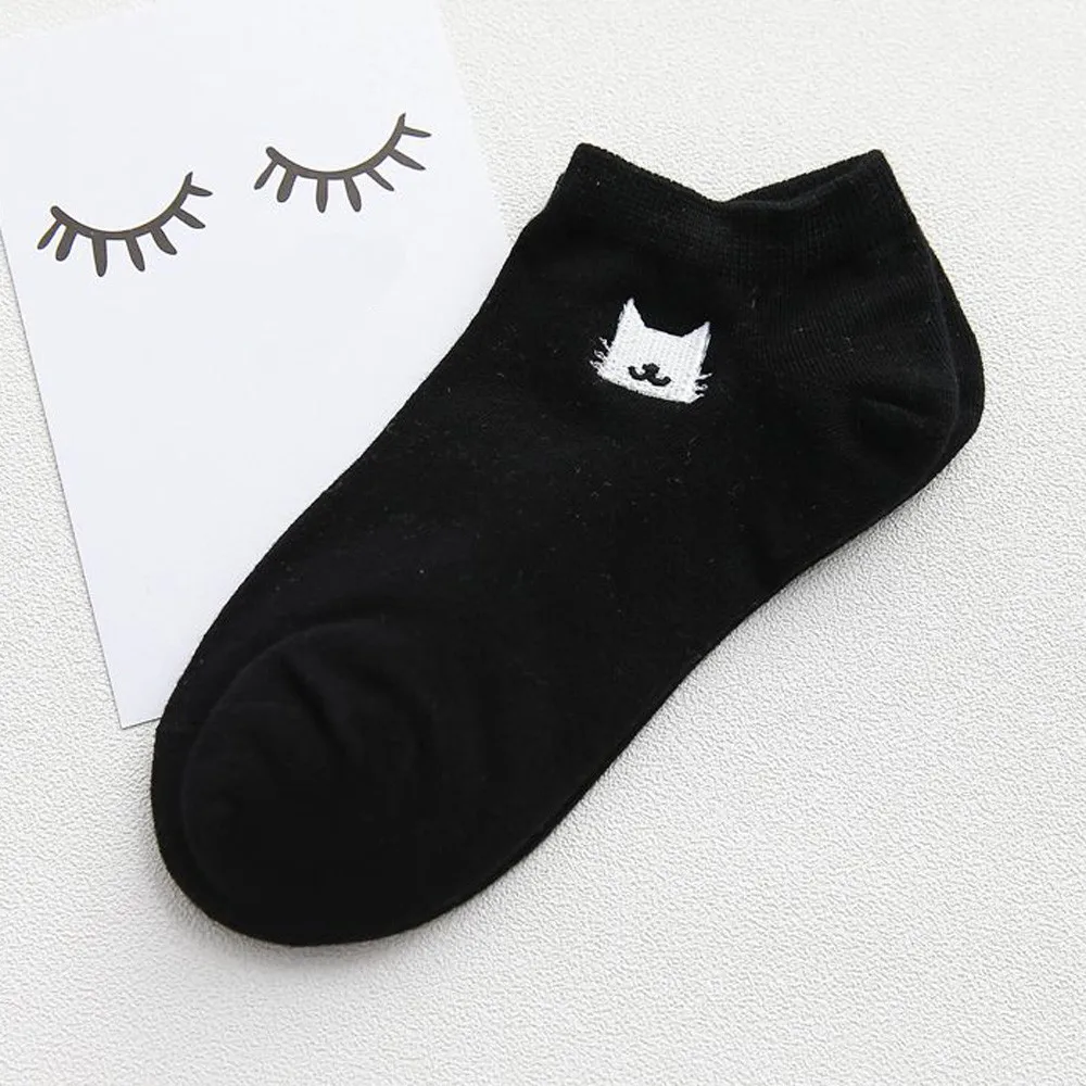 1 Pairs Women Short Socks Cute Cat College Fresh Female Socks Soft Cotton Summer Autumn Hot Sale Girls Sock Sox носки женские#D