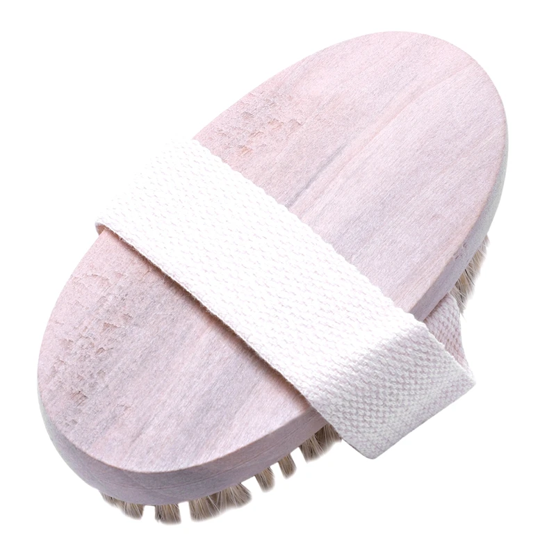 Dry Skin Body Natural Bristle Brush Soft SPA Brush Bath Massager Home Popular New,Wood color,12* 6.5* 3.5cm