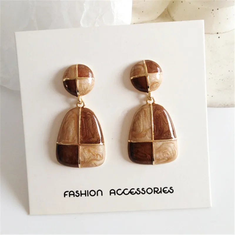 Винтажные масляные серьги трендовые серьги-гвоздики Стильные Классические