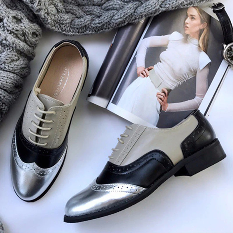 Genuine Leather Oxford Shoes Loafers For Women Sneakers Female Oxfords Luxury Flats Single Shoes women shoes casual shoes women sneakers women flats Woman Spring Summer
